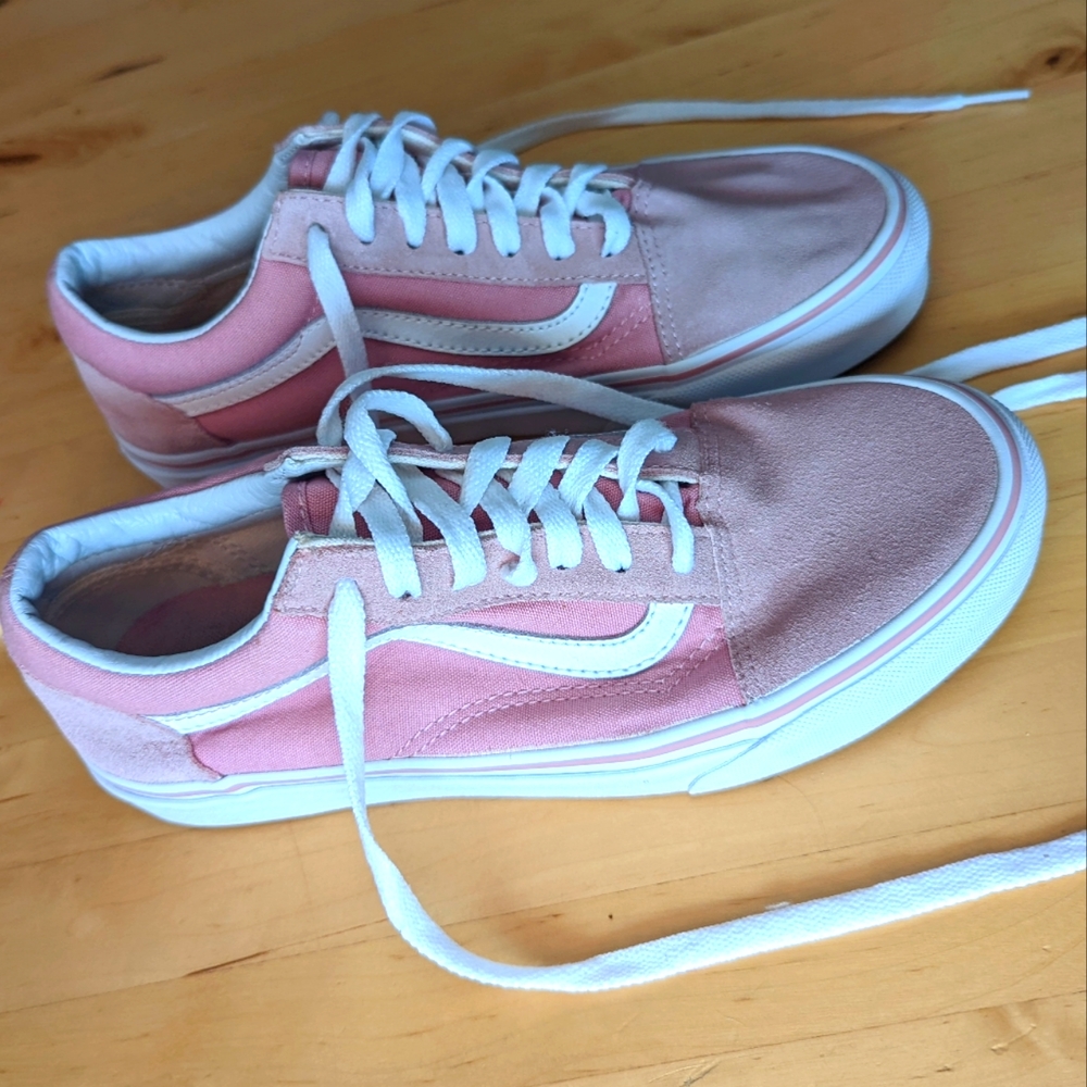 Pink Vans lace up classics women's size 7.5